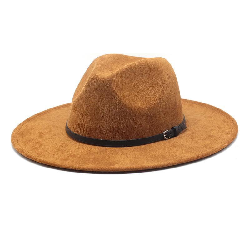 Unisex Western Suede Cowboy Hat Sun Protection Jazz Hat