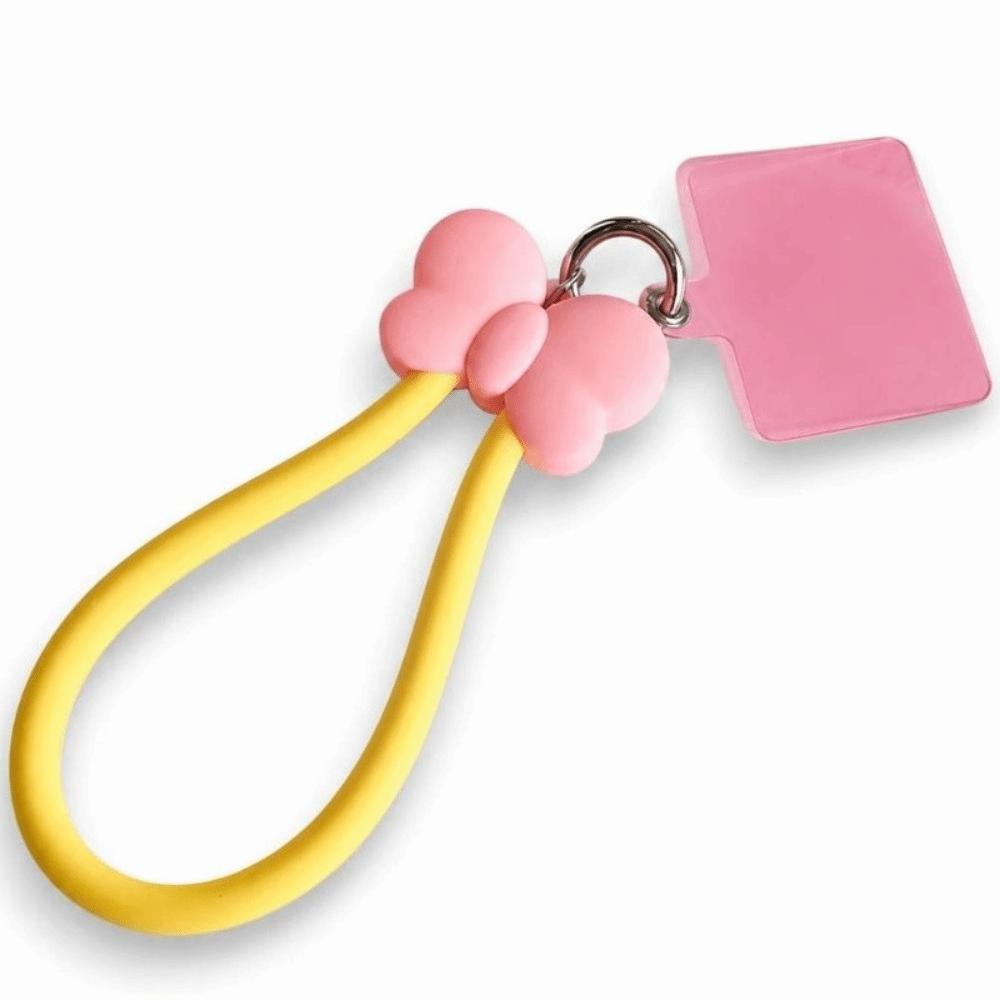 Bow-knot Style Phone Lanyards Anti-lost Key Chains Accessory Silicone Wrist Strap for Women