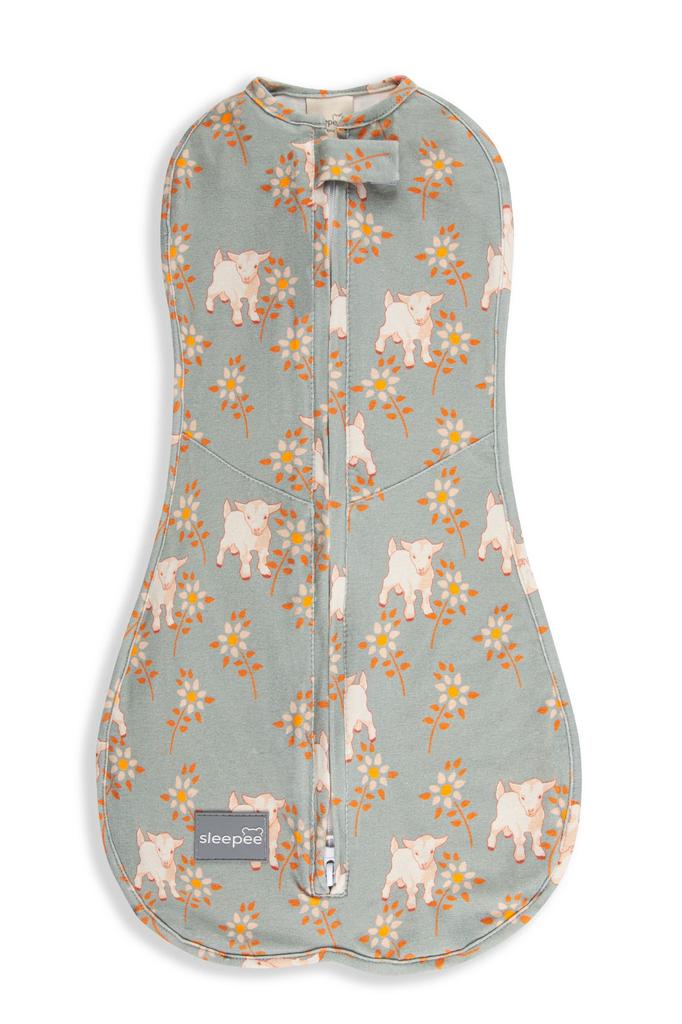 Первый шаг Накидка с кепкой Винтажные животные Небесно-голубой