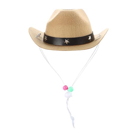 Western Cowboy Style Pet Headgear Star Decorated Eye-Catching Dog Cat Costume Accessory for Photos