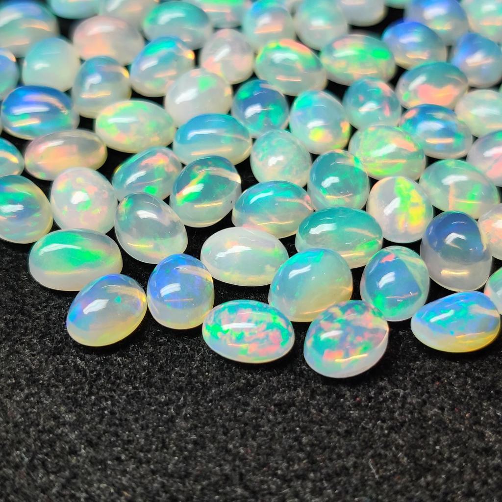 AAA Quality Oval Shape Multi Fire 9x7 MM Opal Cabochon, Healing Stone, Natural Opal Gemstone Lot.