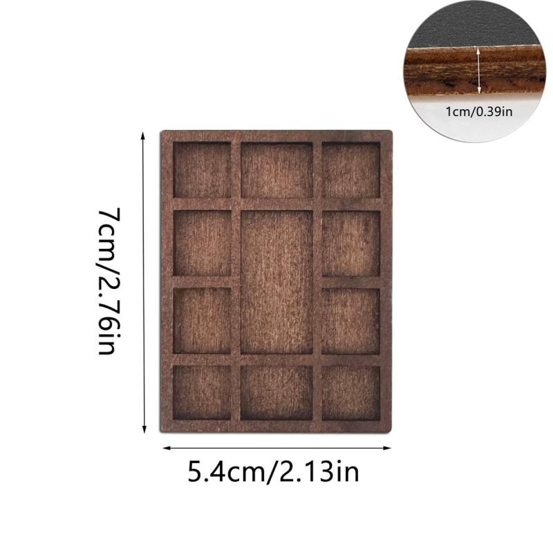 Miniature Trinket Shelf Shelf Dollhouse Miniature Decor Multi Compartments Wooden Jewelry Display Tray Ring Storage