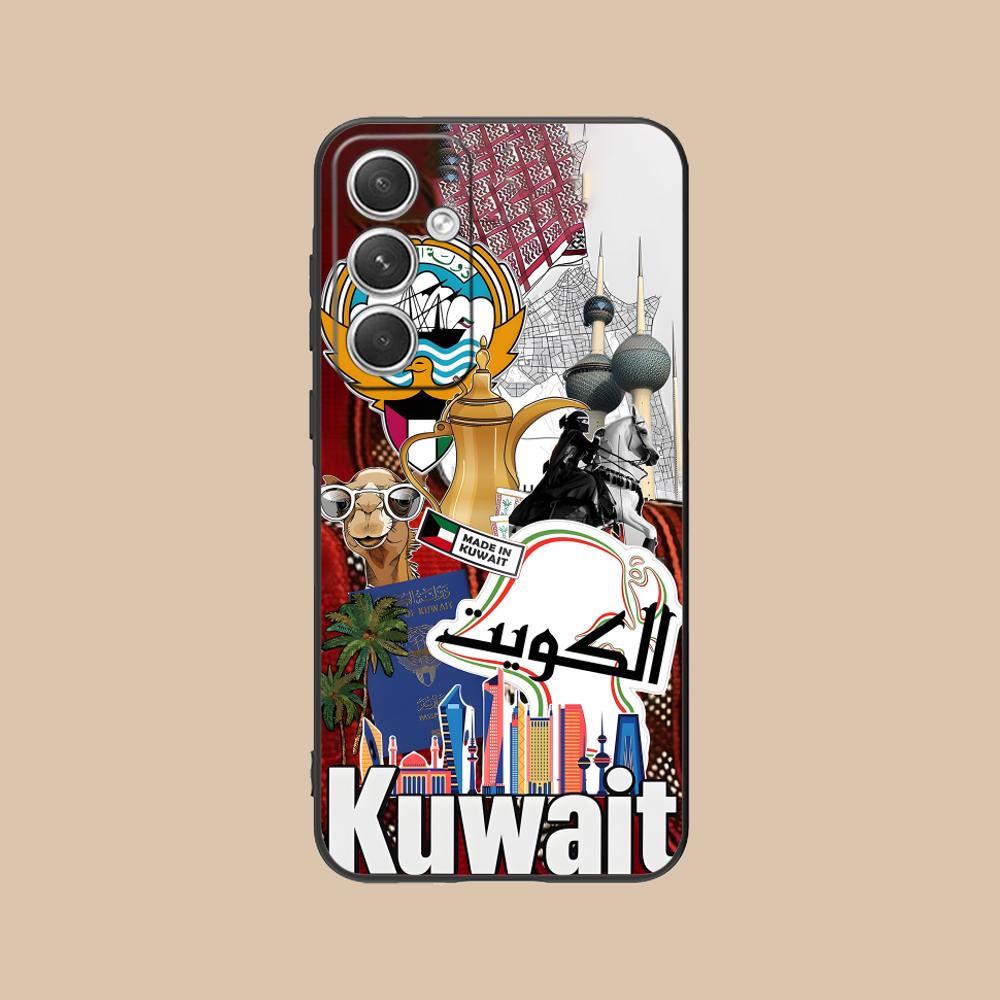 Kuwait Flag Mobile Cell Phone Case for Samsung Galaxy S25 S24 S23 S22 S21 S20 Note20 Plus FE Ultra Colour Cover Cover Pretty
