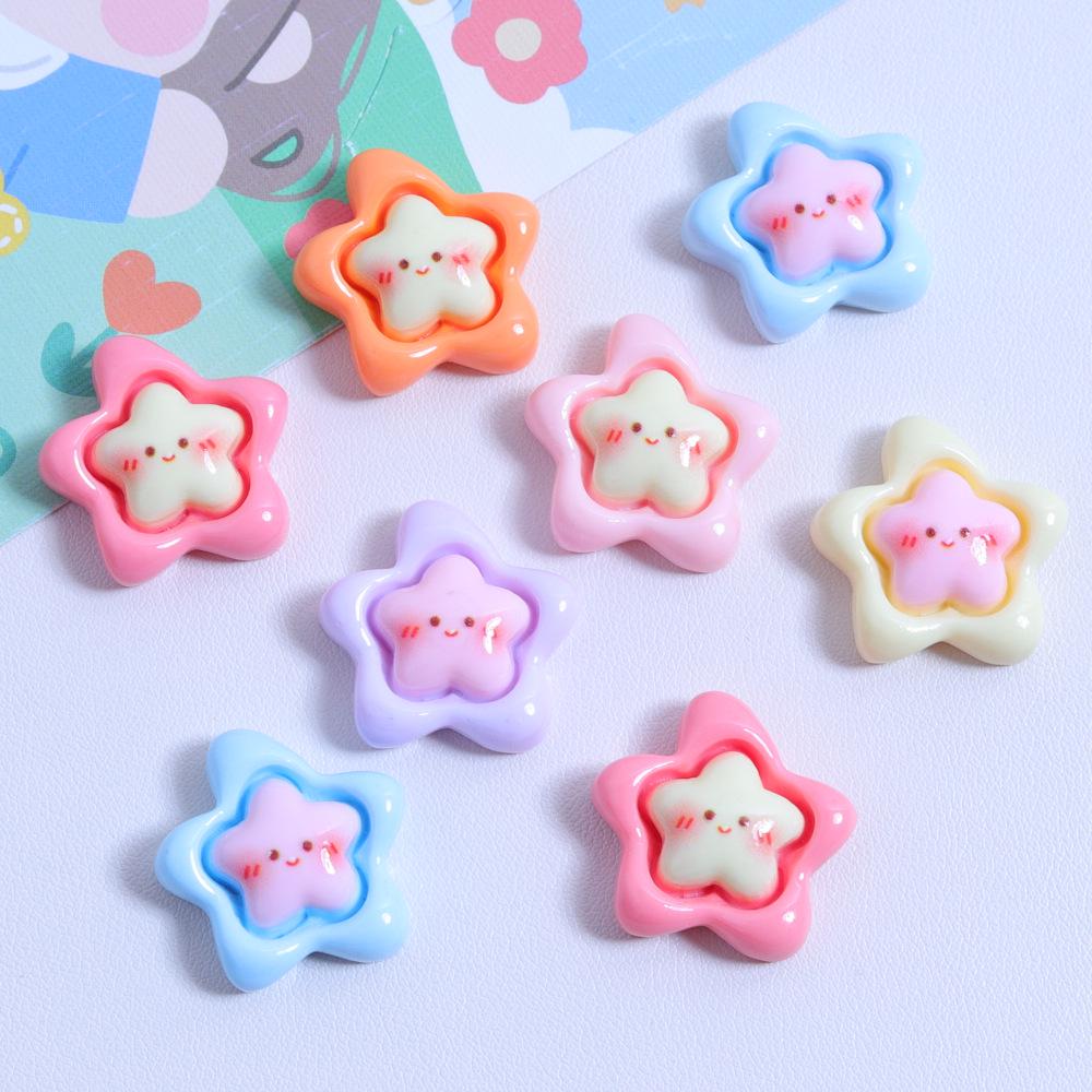 Cute Star Cartoon Resin Accessories for Jewelry & Hairpin DIY