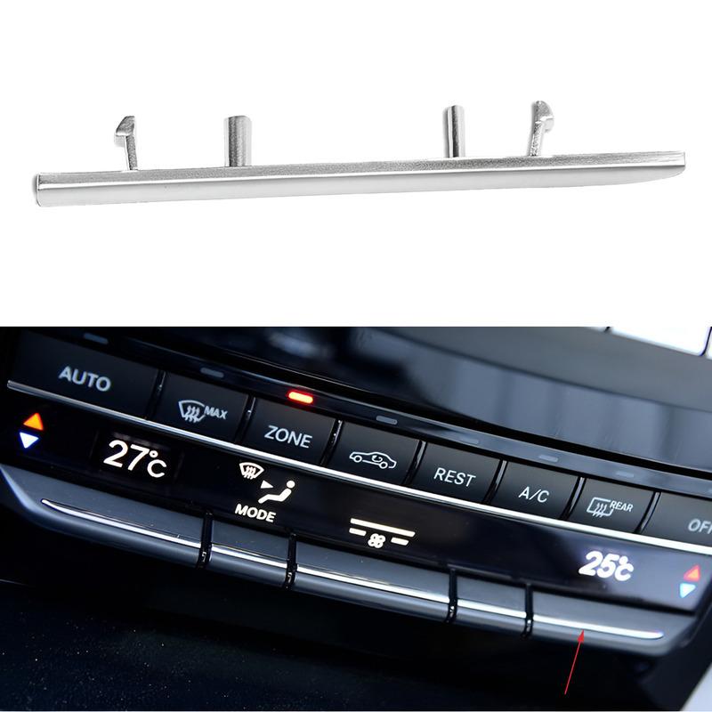Matte Silver Center Right A/C TEMP Switch Button Trim Strip ABS Fit For Mercedes-Benz E-Class W212 2008 2009 2010 2011 2012-2014