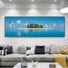 Пейзаж Синяя морская волна Холст Картина Животное Птица Чайка Плакаты и принты Настенные картины Гостиная Домашний декор Без рамки Без рамки
