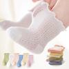 3Pairs/Lot Summer Baby Mesh Thin Socks Solid Soft Cotton Newborn Sock Princess Ruffle Infant Toddler Girls Cute Breathable Socks