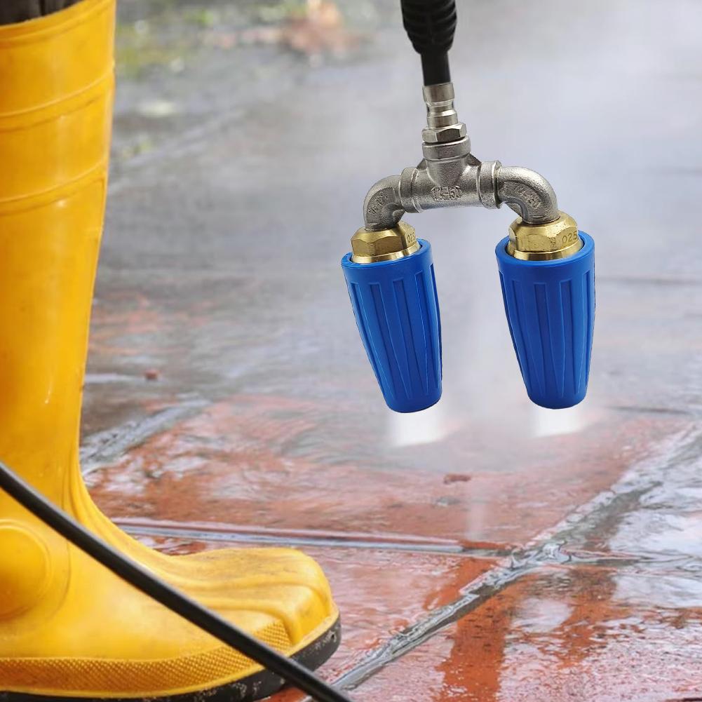 High Pressure Washer Replacement Nozzle Spray Tip 1/4 Quick Connect + 5 Washer Tips Rotating Jet Nozzle 4000 PSI Stainless Steel