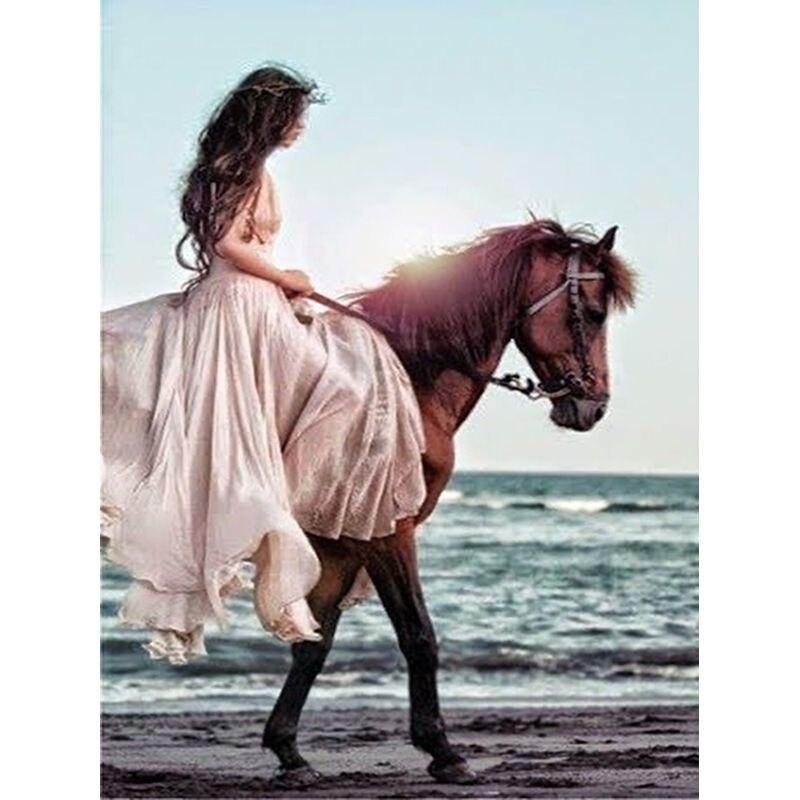 Diamond Mosaic Girl Full Round Diamond Painting Cross Stitch Kit Diamond Embroidery New Arrival 40*50cm