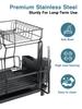 Dish dish drying kitchen counter dish 69 x 30 x expandable width 2 tiers drainer, rack, drainer, 39.5 cm, 42-69 cm, black,