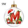 Indoor Outdoor Xmas Hanging Ornaments 26?Letter Acrylic Christmas Ball Ornament, 3D Crystal Style Alphabet Creative DIY Pendant, Tree Home