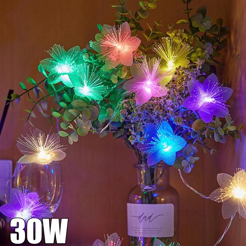 30 Вт светодиодная оптоволоконная гирлянда на батарейках рождественское украшение для вечеринки новогодний декор искусственные цветы гирлянда