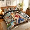One Piece Pattern Bedding Quilt Set Quilt Cover Pillowcase Home Birthday Gift(1 * duvet cover + 2 * pillowcase, without core)