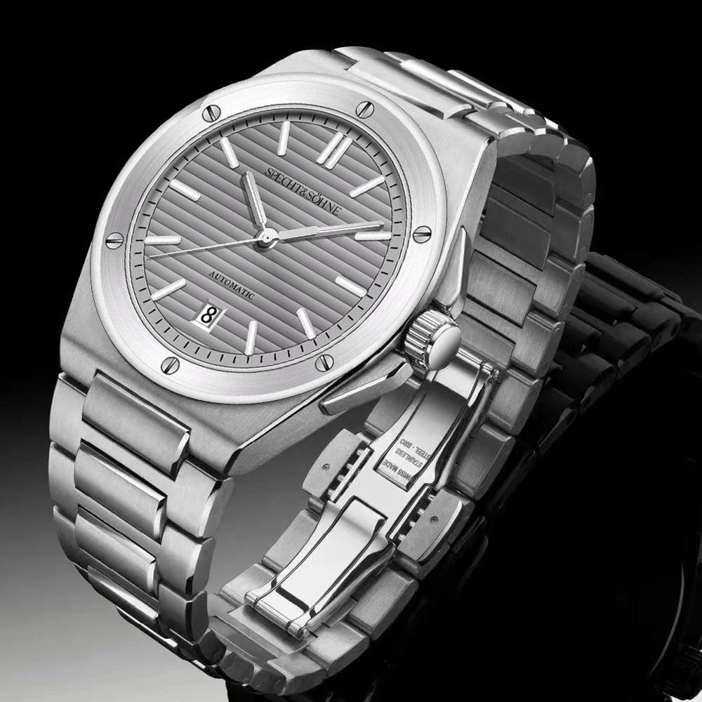 Новые креативные механические часы 40 мм для мужчин со светящимся сапфировым кристаллом из нержавеющей стали, водонепроницаемые relogio masculino