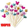 100 шт. Красочный топпер для торта Корона Звезда Сердце С Днем Рождения Вечеринка Торт Декор Принадлежности Украшение для детского праздника Свадебный кекс