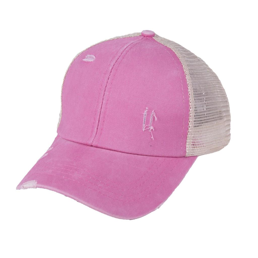 Ponytail Messy Buns Trucker Plain Baseball Visor Cap Unisex Hat