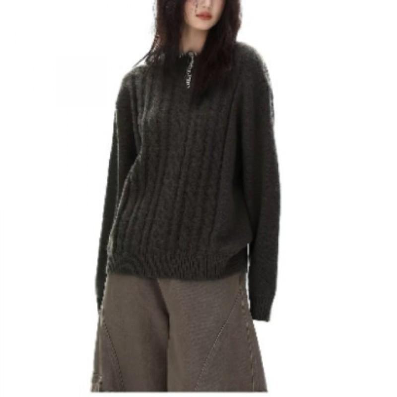 Unisex Oversized Knit Sweater 2026 Casual Pullover Soft Cotton Blend Loose Fit Long Sleeve Round Neck
