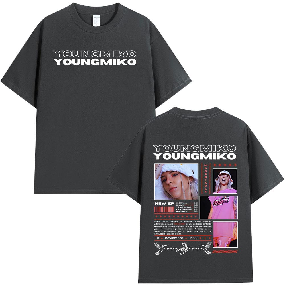 Rapper Young Miko Att Album Tshirt Tour Merch Short Sleeve Tee Shirt Unisex Women Clothes Loose Cotton Tshirts Streetwear Unisex