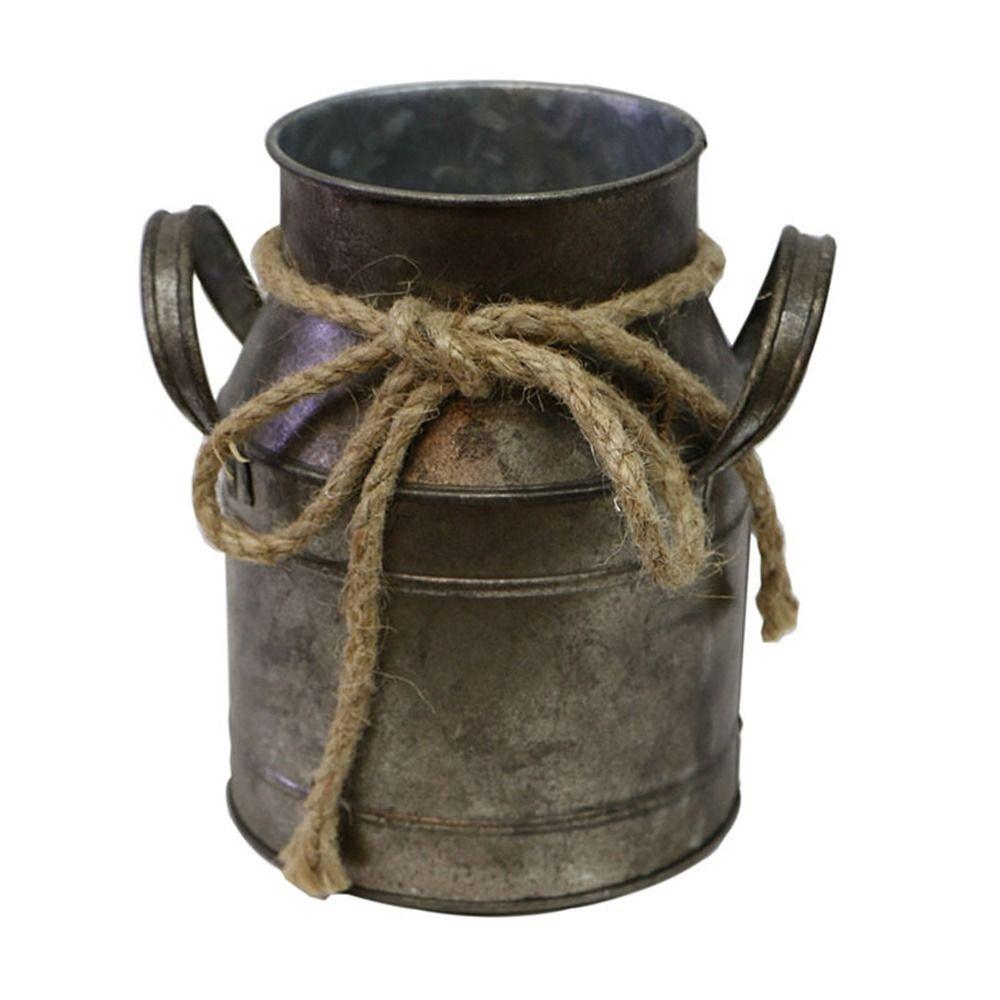 Iron Sheet Vintage Iron Flower Pot Metal Metal Flower Vase Portable Flower Bucket
