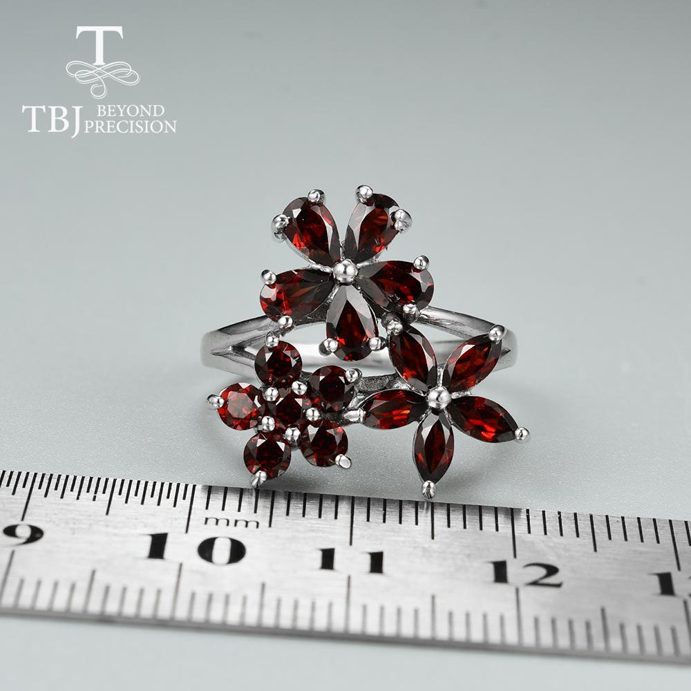 Новый комплект ювелирных изделий из кольца и сережек с натуральным гранатом из стерлингового серебра S925, модный дизайн, женская повседневная одежда, бутик ювелирных изделий