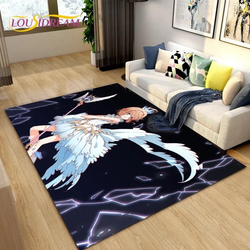 Милый мультяшный коврик Cardcaptor Sakura, коврик для гостиной, спальни, диван, коврик для украшения, детский нескользящий напольный коврик