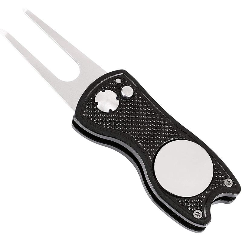 New Metal Foldable Golf Divot Repair Tool with Magnetic Ball Marker and Pop-up Button Green Tool Accessories Gift For Golfer 5