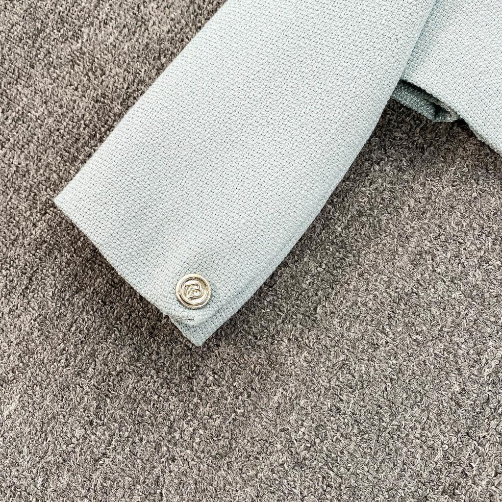 Осень Зима Женский Элегантный Маленький Ароматный Ветер Полный Рукав Однобортный Твидовый Короткий Пиджак Пальто с Карманом