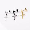 1 пара мужских висячих сережек сплошного цвета с гладкой поверхностью и гальваническим покрытием в форме креста женские серьги