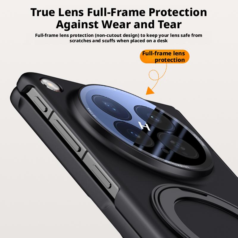 Чехол для Oppo Find N6, приятный для кожи, матовый, с магнитным креплением, вращающимся на 360° кронштейном, складным шарниром, с защитной пленкой для объектива, жесткий чехол