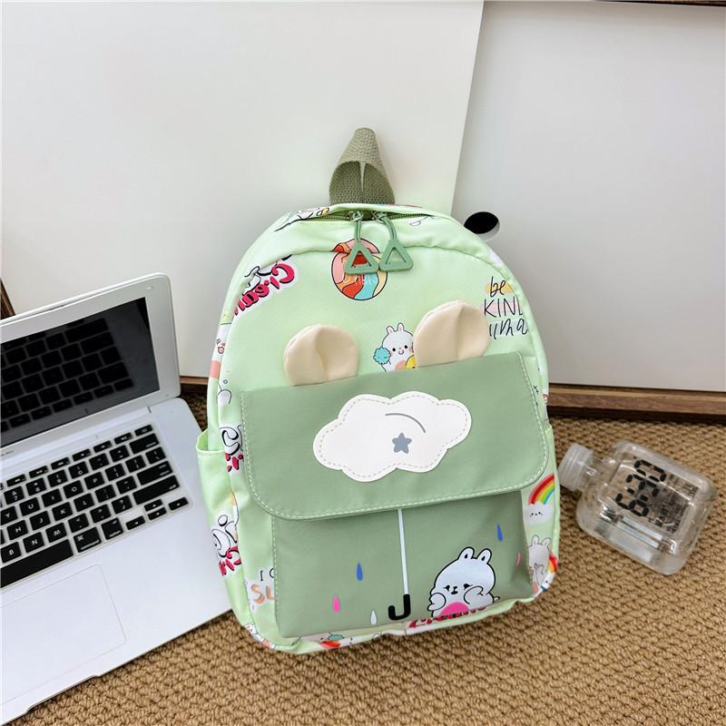 Kids Backpack With Cartoon Rabbit Print And Ear Design For School Outings And