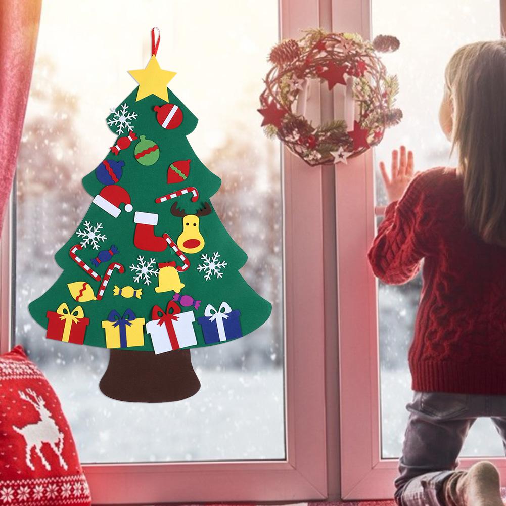 Набор фетровой елки сделай сам Рождественские украшения Настенные подвесные украшения Детские подарки Вечеринка