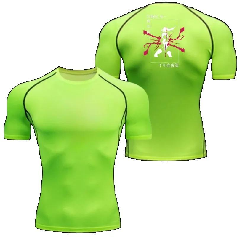 Мужская компрессионная футболка с коротким рукавом, дышащая, быстросохнущая, эластичная, с принтом отбеливателя в виде паука, для бега, велоспорта, тренировок в зале