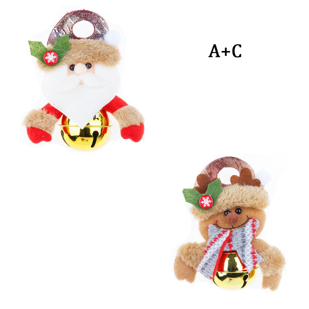 Рождественский колокольчик, рождественская кукла, мультяшный металлический круглый колокольчик, украшение для рождественской елки