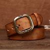 New Korean Version Retro Embossed Belt Men's Genuine Leather Pure Cowhide Locomotive Pin Buckle Trendy Pants Belt Men's