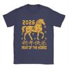 Unisex TShirts Chinese New Year 2026 Red Year of The Horse 2026 Vintage Cotton Tees Short Sleeve T Shirt O Neck Clothing Printing