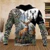2024 Men's Fashion Hunting Loose Hoodie Large 3D Prin Animal Deer Super Large Harajuku Hoodie Fashion Enthusiast Sweatshirt Man