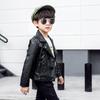 Kids Clothing Boys and Girls Lapel Leather Children's Motorcycle Jacket Spring Autumn Korean Style Jacket