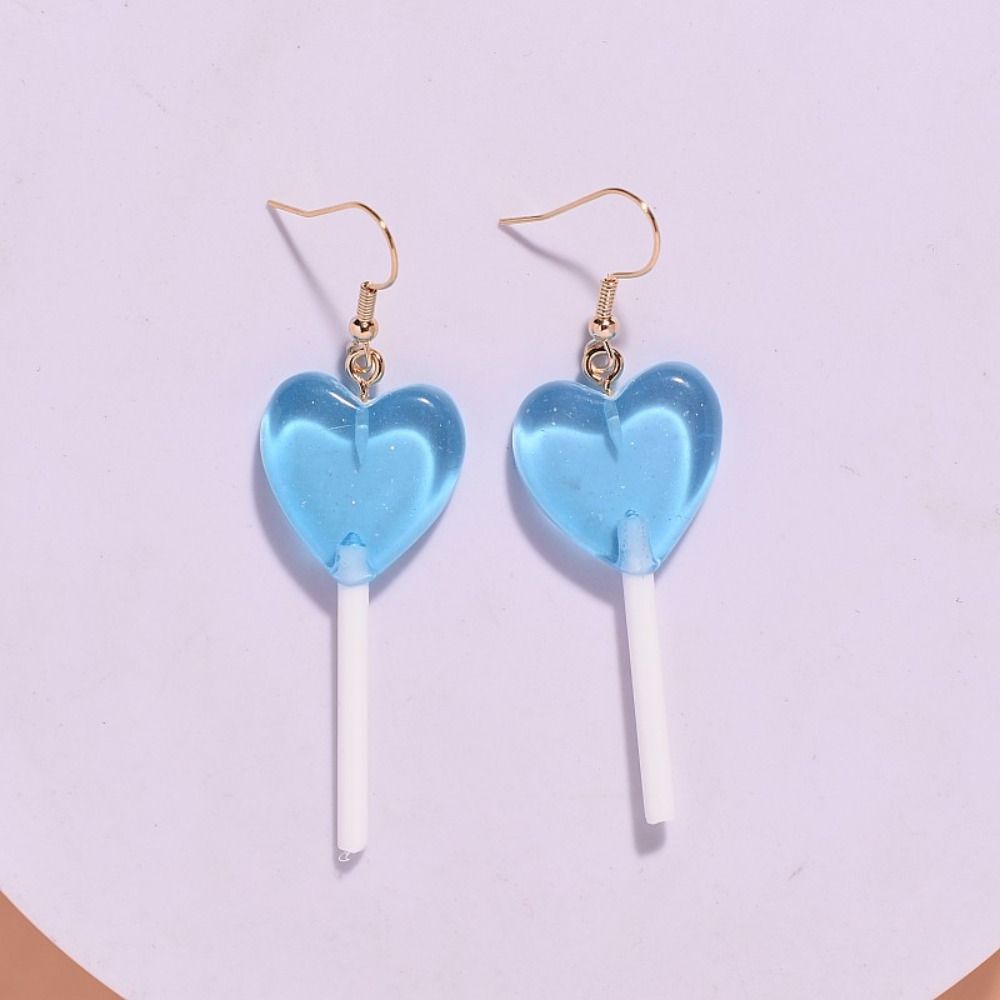 Light Weight Lollipop Earrings Sweet Multicolor Candy Earring New Love Heart Earring
