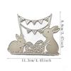 Rabbit Banner Metal Cutting Dies DIY Craft Carbon Steel Embossing Template Stencil Scrapbooking for Card Die Cuts Mold