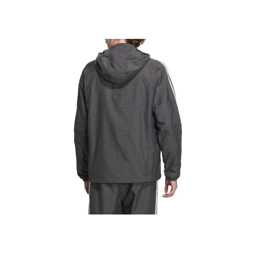 Adidas Куртка с капюшоном и полосатым принтом в виде букв, мужская куртка, черная IK7325