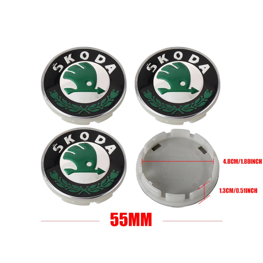 JIYQ3 4pc 55mm 65mm Original Car Styling Wheel Center Cap Hub Replaced Cover For Skoda Rapid Fabia Octavia Roomster Yeti Superb Citigo