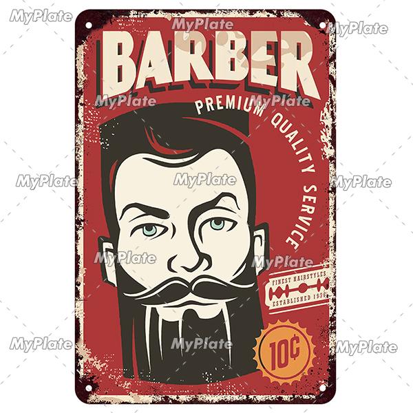 Винтажный постер парикмахерской, металлическая табличка, жестяная табличка, настенные поделки, ретро-декор для дома, украшение, подарок