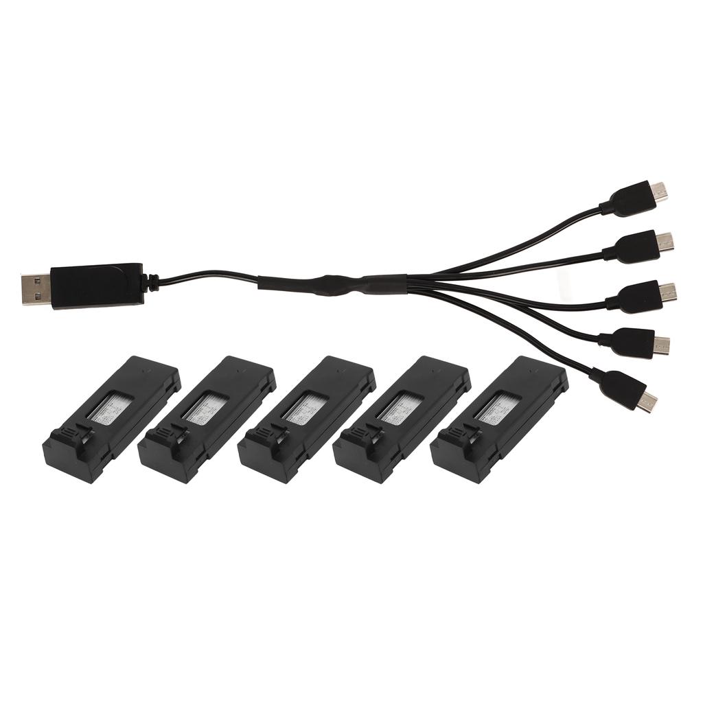 5Pcs Drone Lithium Battery 3.7V 1800mah Remote Control Aircraft Model Accessories with Charging