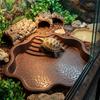 Plastic Turtle Bath Tub Anti-Slip Reptile Bathing Basin Turtle Feeding Dish  Habitat Accessories