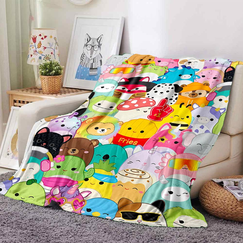 1pc Blanket - squishmallows Print Design,Lightweight Blanket for Sofa,Bed- Soft &Warm,Gift for All Seasons