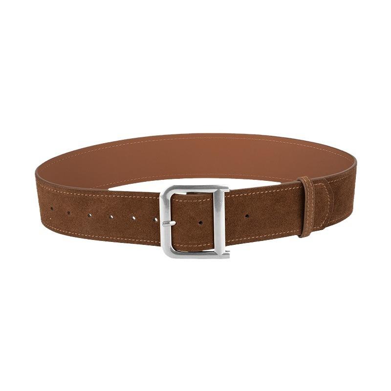 Frosted Reverse Velvet Women's Belt Alloy D-buckle Versatile Jeans Skirt High-end Genuine Leather Belt for Women