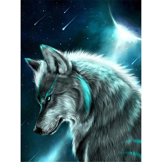 Волк DIY 5D алмазов картина вышивки крестом комплект полный круглый смолы животных Алмазная вышивка волки мозаика горный хрусталь домашний декор
