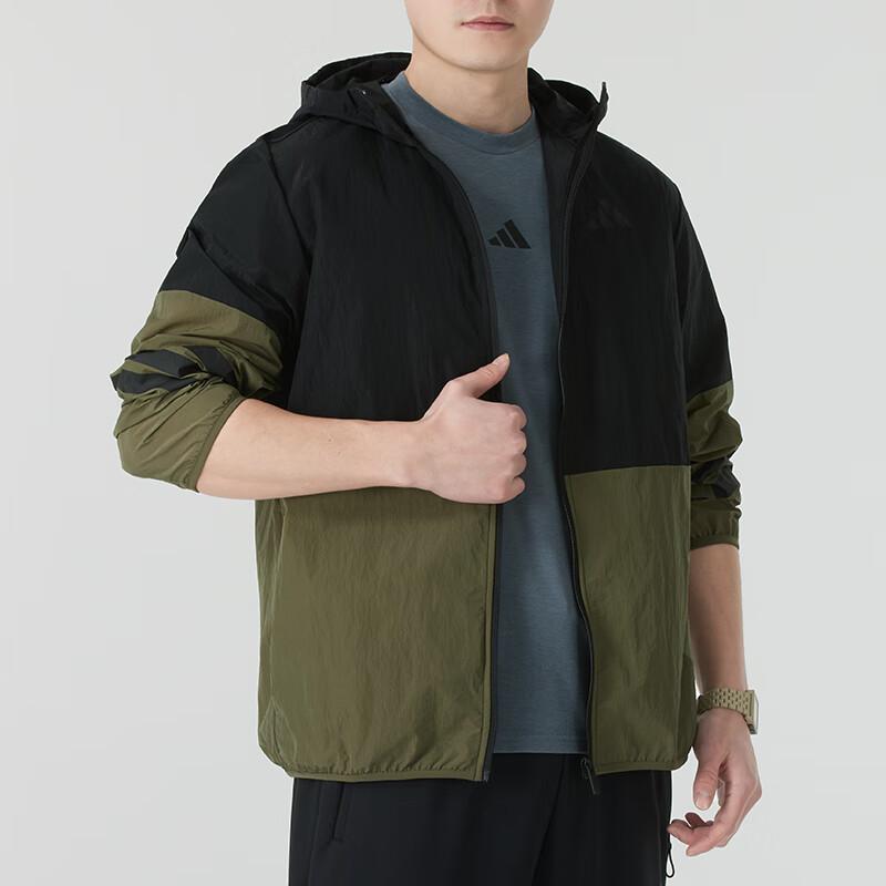 adidas Куртка-ветровка Future Icons Fashion Knit Ветрозащитная Повседневная Тренировочная Куртка Мужская Куртка Черная Зеленая JD4943