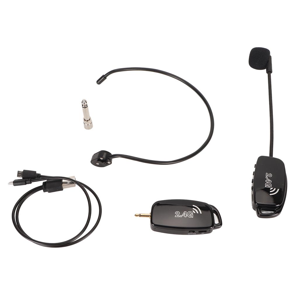 2.4G Беспроводная микрофонная гарнитура с шумоподавлением, стабильный беспроводной УВЧ микрофон-гарнитура для учителя, выступлений на открытой сцене