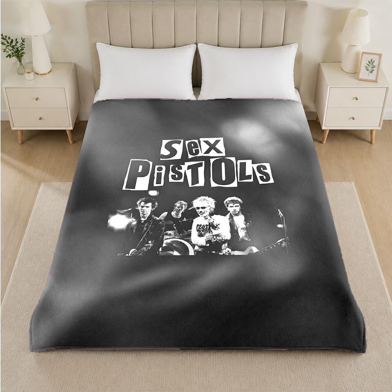 Фланелевое одеяло с принтом Sex Pistols, уютное, легкое, плюшевое покрывало для кровати, дивана, для дома